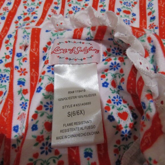 LANZ OF SALZBURG Tyrolean Cotton Flannel Floral Heart Nightgown Dress Prairie - Picture 14 of 14
